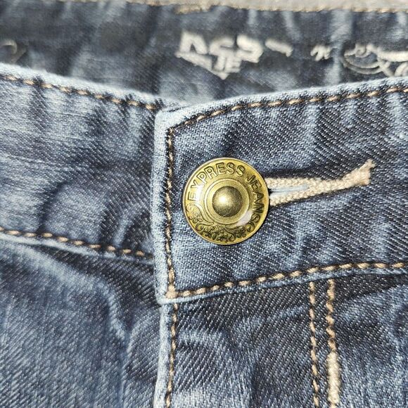 Express Bootcut Jeans Women Size 6 Ella Stretch Dark Wash 32x29 Casual - Picture 9 of 14